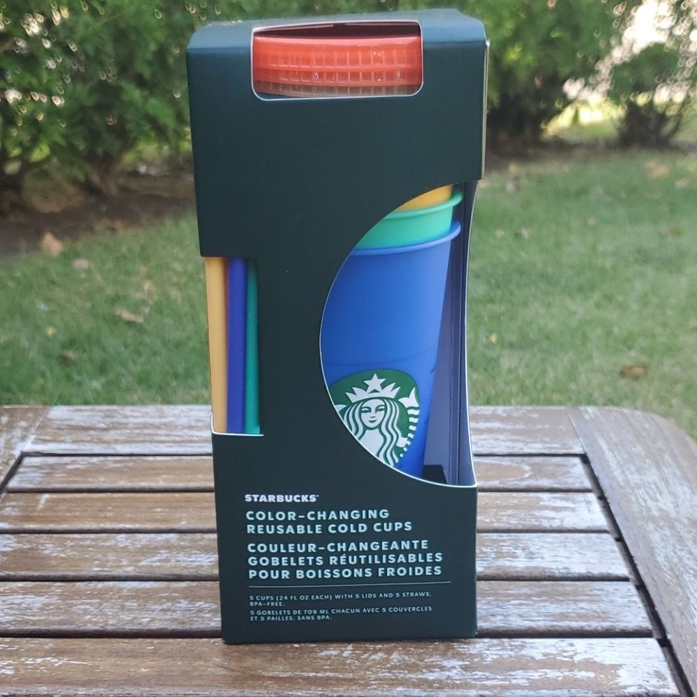 Starbucks NEW Color Changing Reusable Cold Cups 2020 Set of 5 NWT